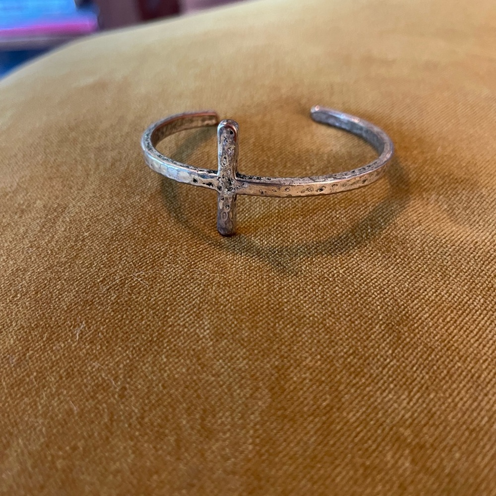 Lucky Brand Silver Hammered Cuff Bracelet